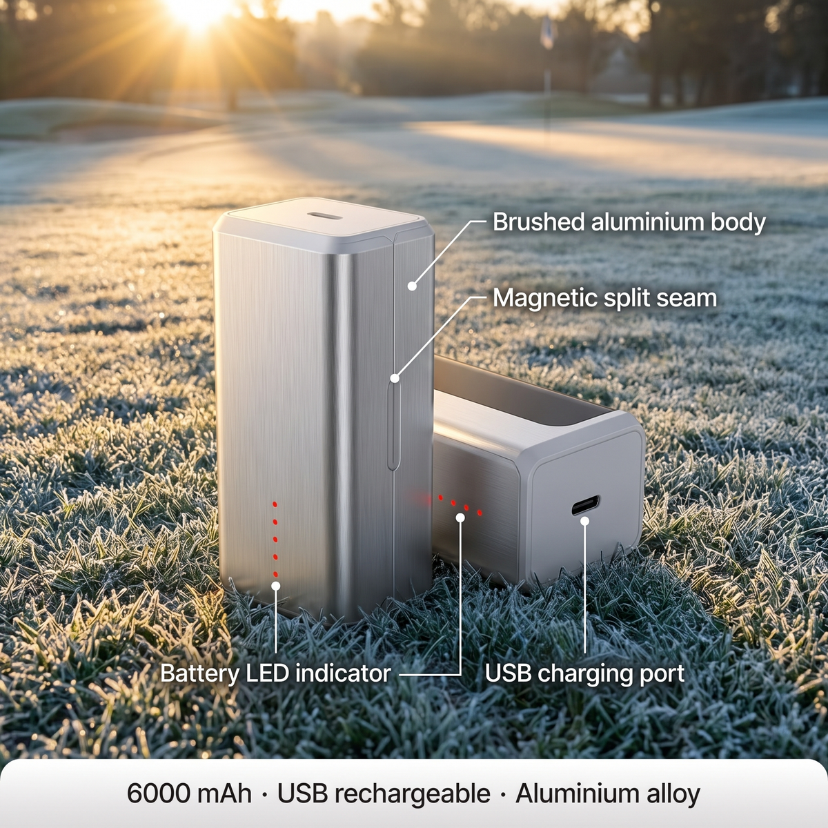 Scaldamani Elettrico in Alluminio Set da 2, 6000 mAh Riscaldamento Bilaterale
