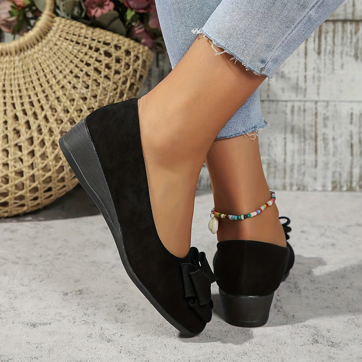 Ballerine Donna Ortopediche con Fiocco e Comfort Plantare