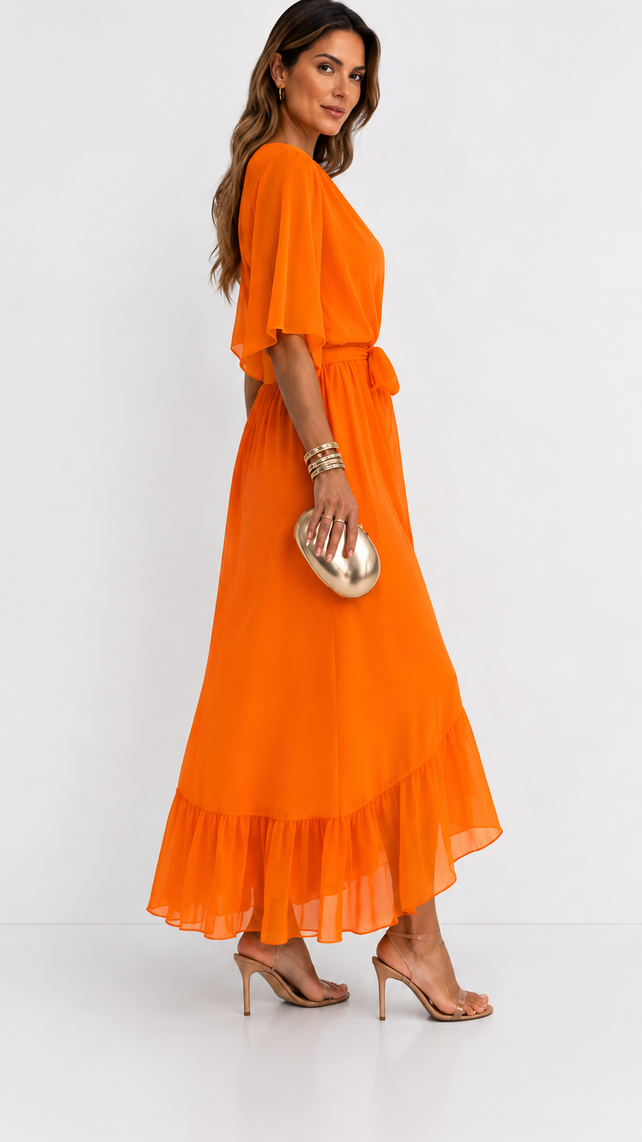 Abito Elegante da Donna a Portafoglio in Chiffon