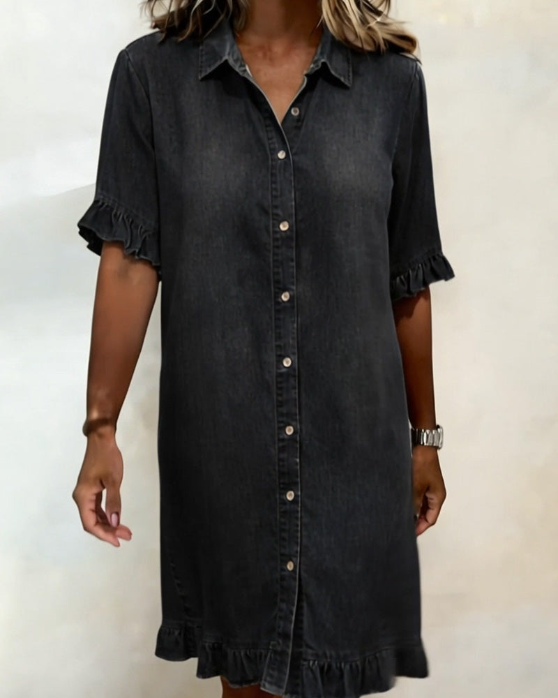 Abito Donna Scollo V – Casual con Rouches, Adatto per Primavera e Estate