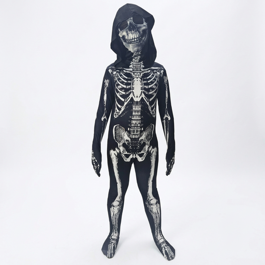 Costume da Scheletro Bambini con Cappuccio - Halloween