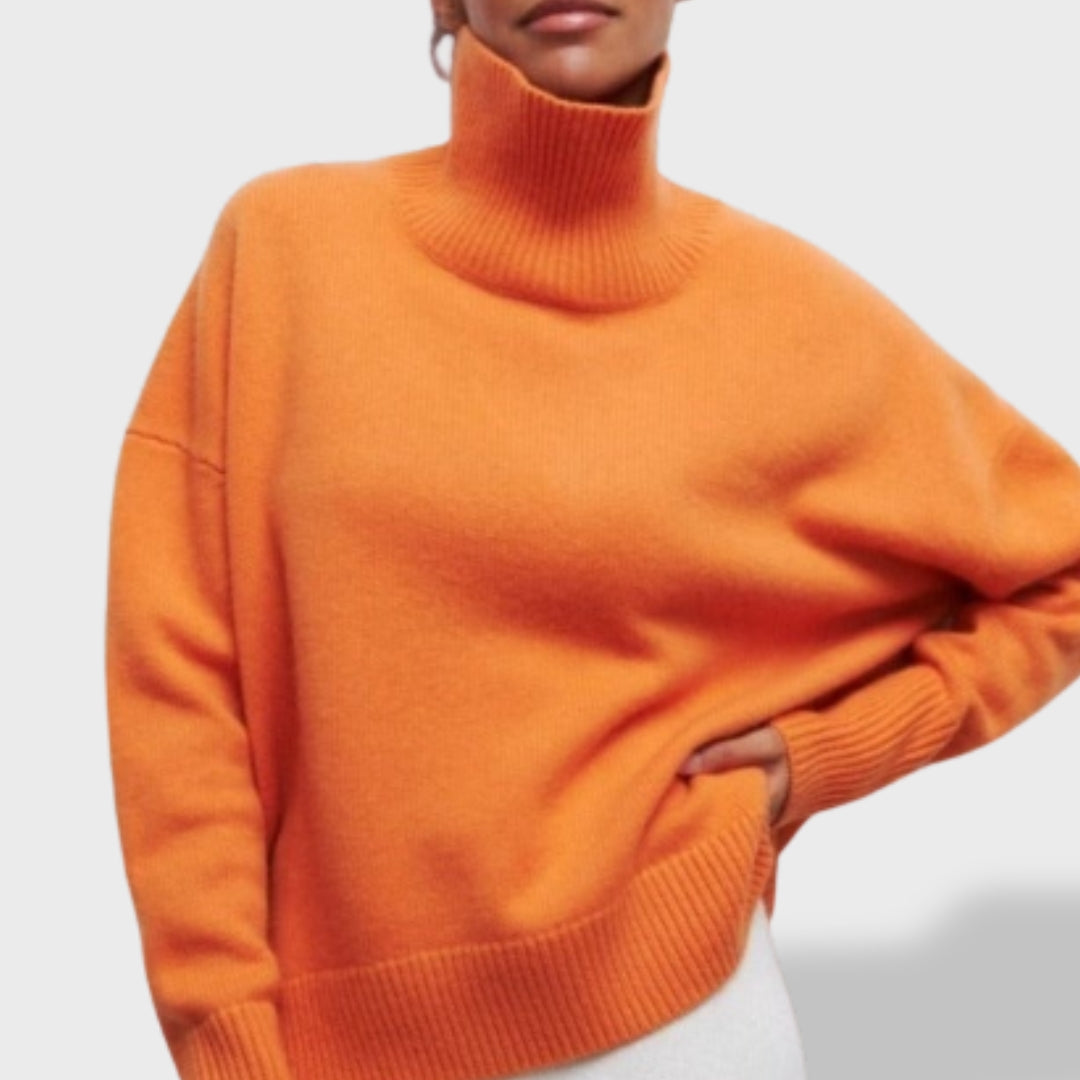 Maglione Donna Dolcevita Manica Lunga in Maglia Morbida