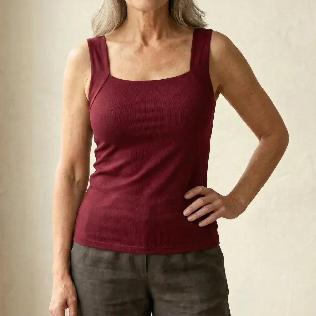 Canotta Donna con Reggiseno Integrato in Cotone Elasticizzato