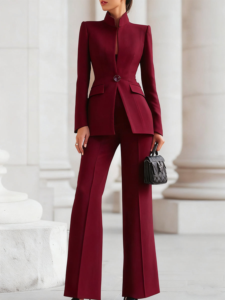 Completo Donna Scolpito – Adatto per Lavoro e Occasioni Formali, Con Bottoni e Zip