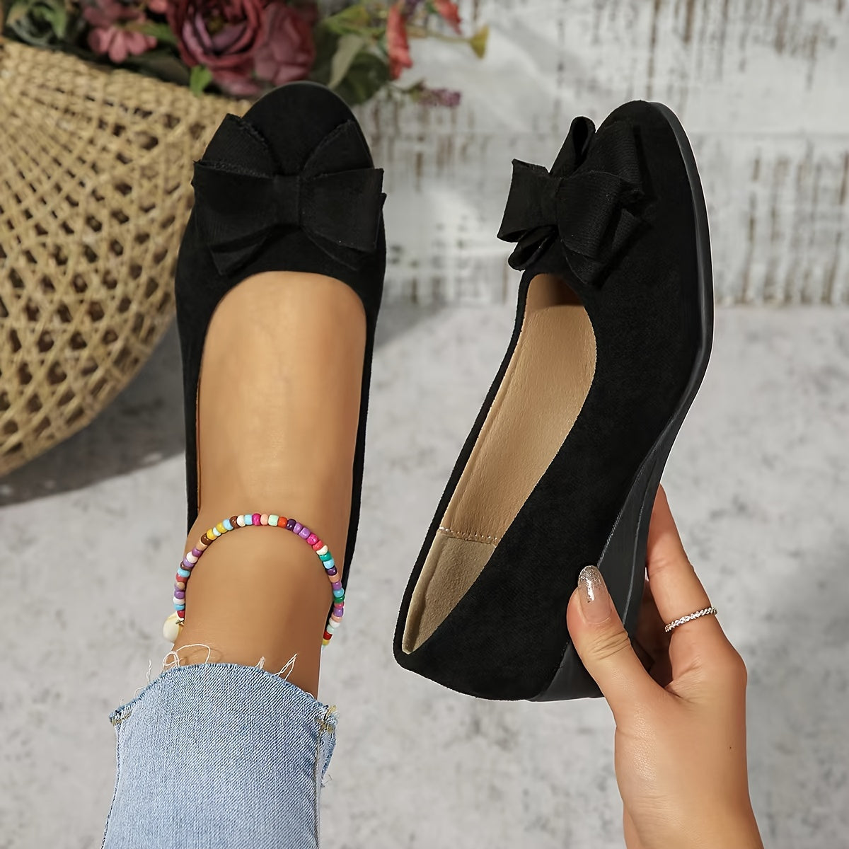 Ballerine Donna Ortopediche con Fiocco e Comfort Plantare