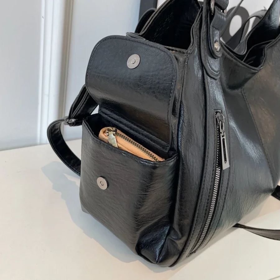 Borsa a Spalla Donna in Ecopelle - Design Multitasca