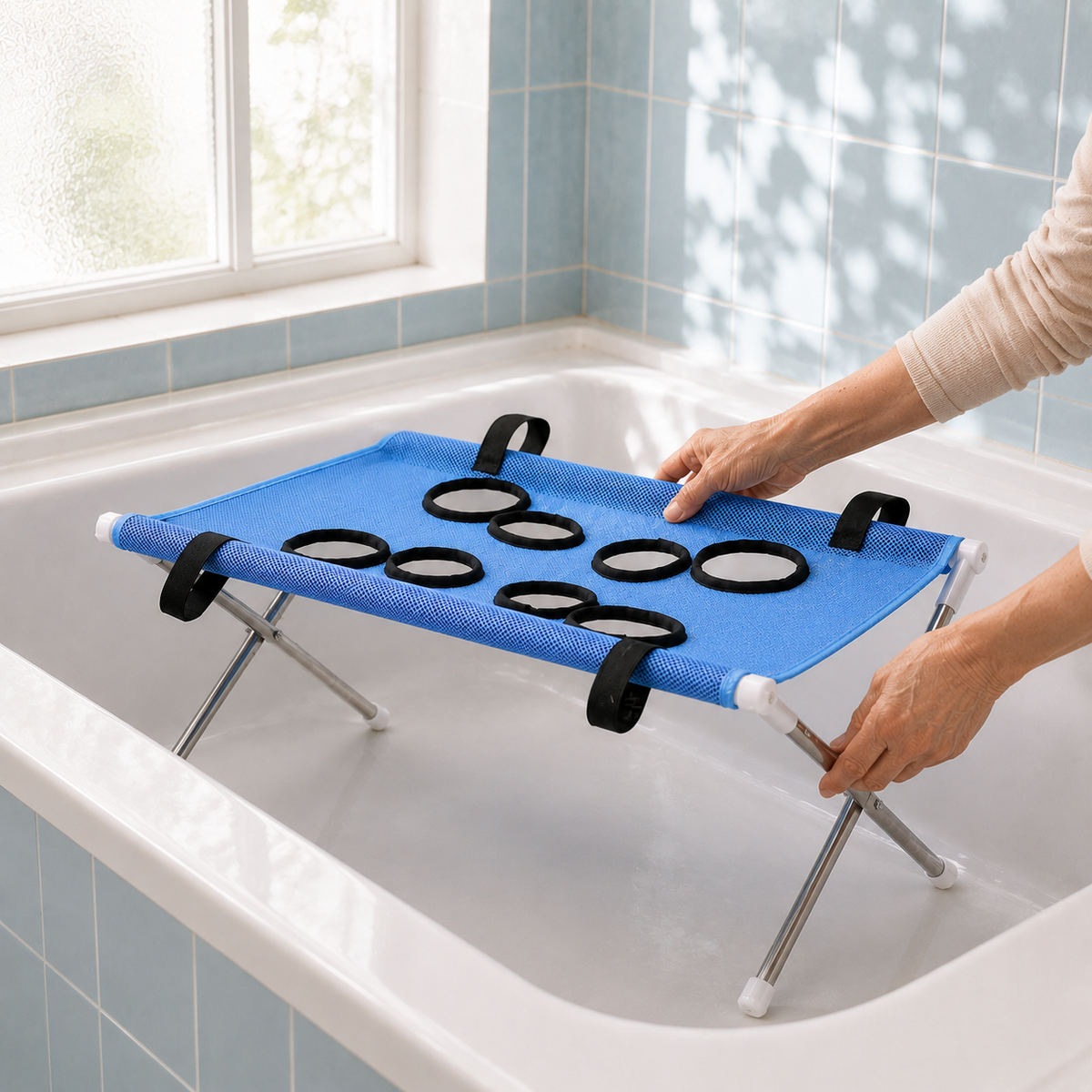 Piattaforma Rialzata Antiscivolo per Bagno Cani in Acciaio Inox