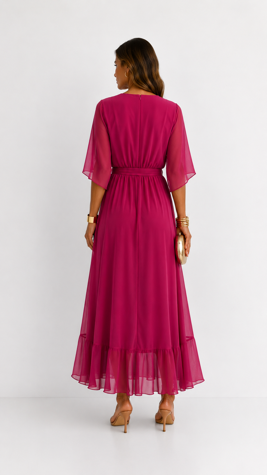 Abito Elegante da Donna a Portafoglio in Chiffon