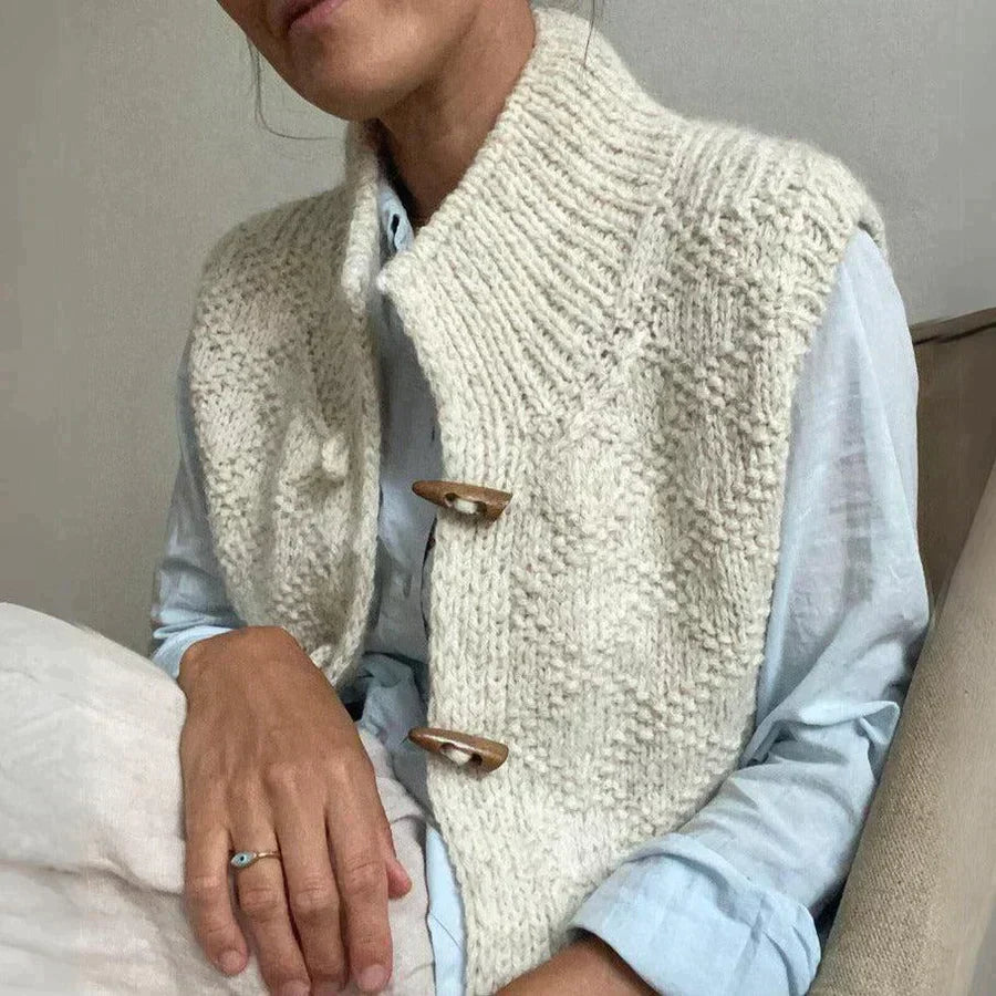 Gilet Senza Maniche da Donna – Nero, Gilet Casual per Sovrapposizioni in Spazi Domestici o di Lavoro