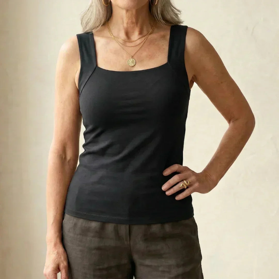 Canotta Donna con Reggiseno Integrato in Cotone Elasticizzato