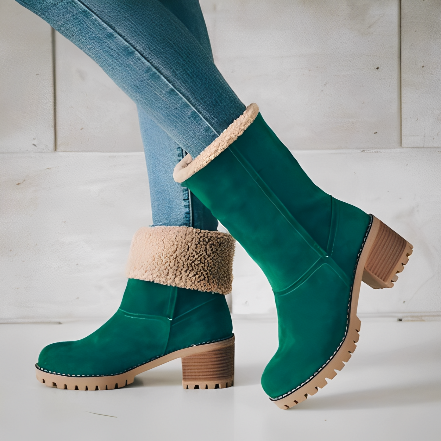 Donna - Stivaletti in pelle scamosciata - Stile invernale