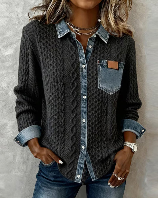 Blusa Slim Fit da Donna – Con Bottoni, Adatta per Uso Casual e Lavorativo