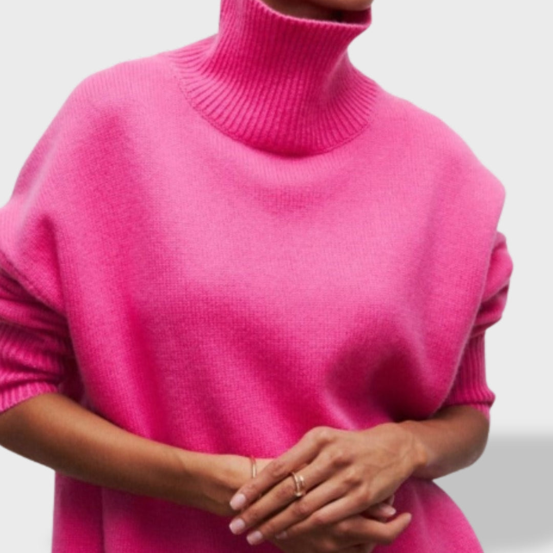 Maglione Donna Dolcevita Manica Lunga in Maglia Morbida