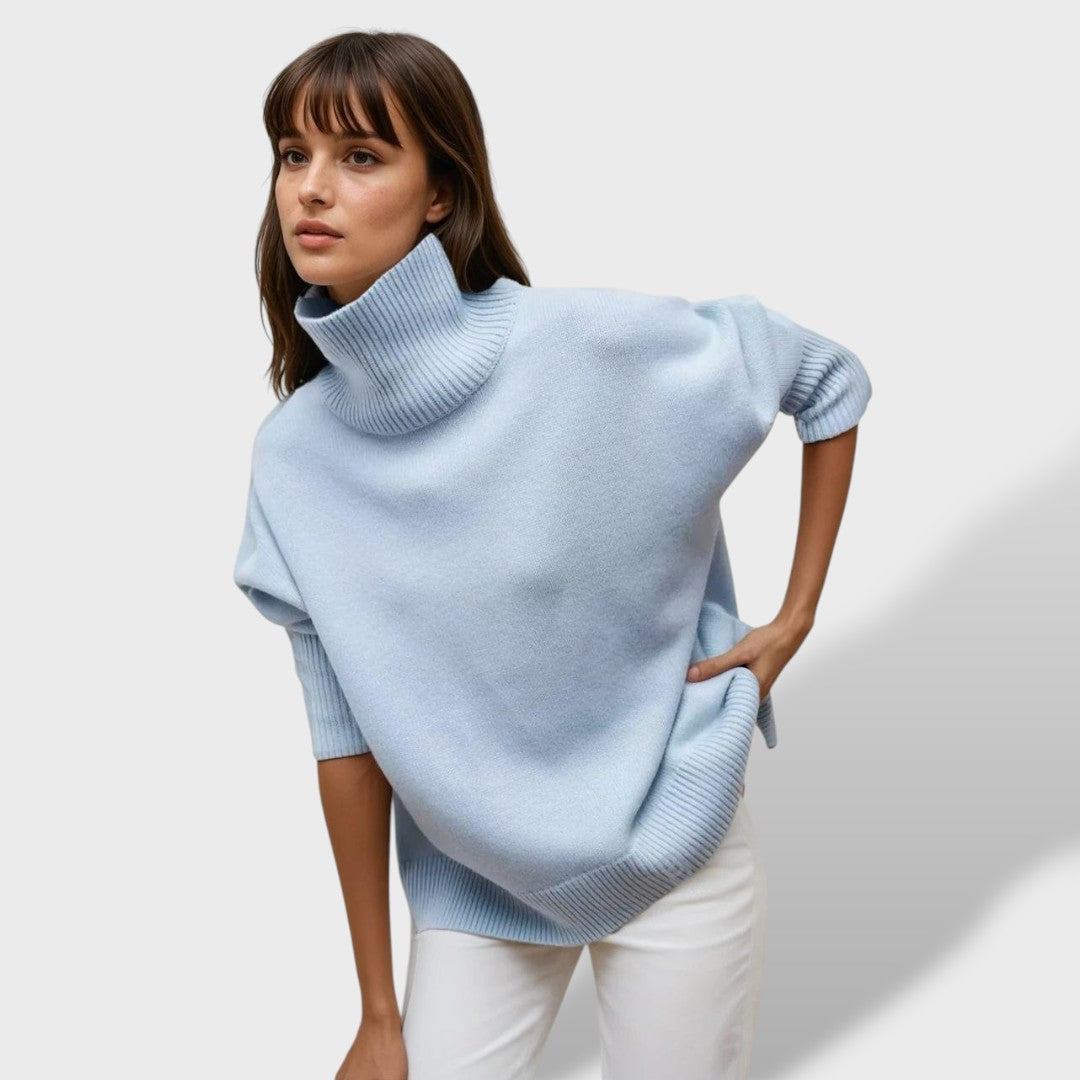 Maglione Donna Dolcevita Manica Lunga in Maglia Morbida