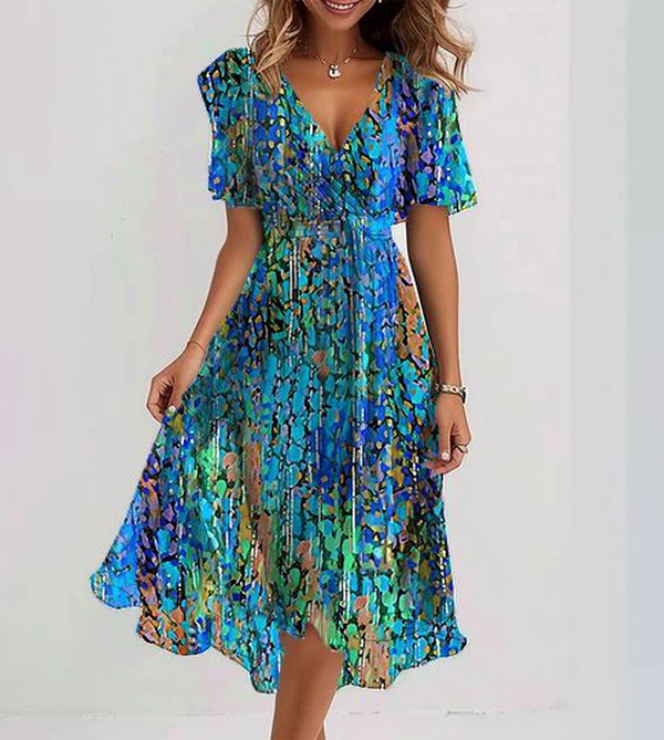 Abito Midi A-line per Donna – Adatto per Uso Casual e Quotidiano