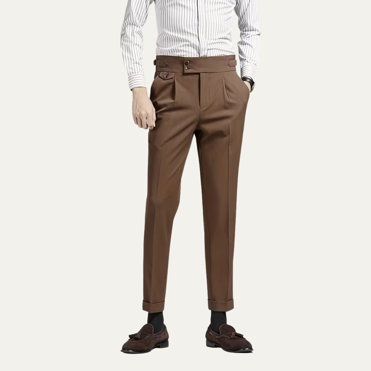 Pantaloni Slim Fit da Uomo – Alta Vita, Doppio Lato, Adatti per Lavoro e Occasioni Formali