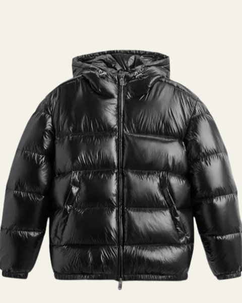 Piumino Uomo in Nylon Lucido con Imbottitura in Piuma d'Oca