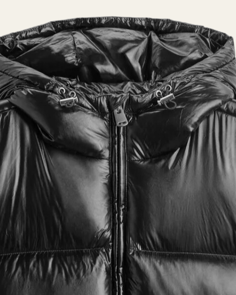 Piumino Uomo in Nylon Lucido con Imbottitura in Piuma d'Oca