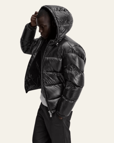Piumino Uomo in Nylon Lucido con Imbottitura in Piuma d'Oca