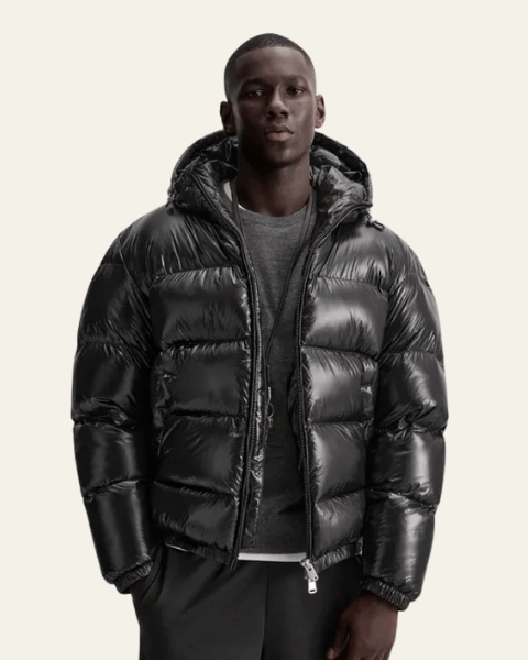 Piumino Uomo in Nylon Lucido con Imbottitura in Piuma d'Oca