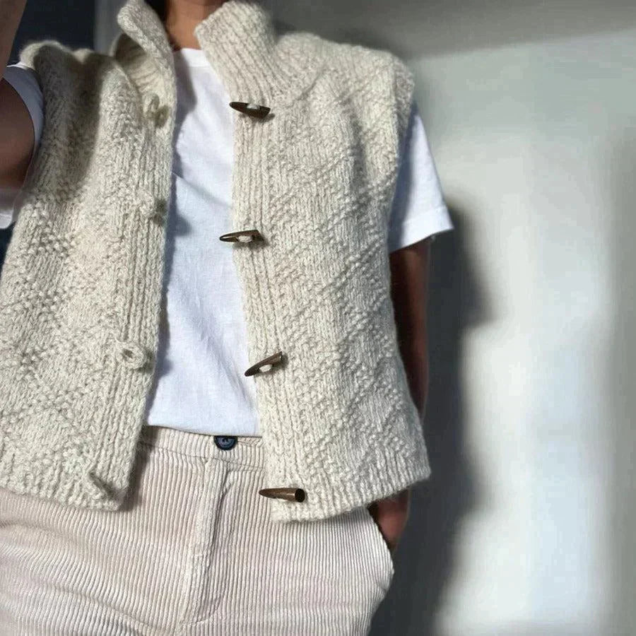 Gilet Senza Maniche da Donna – Nero, Gilet Casual per Sovrapposizioni in Spazi Domestici o di Lavoro