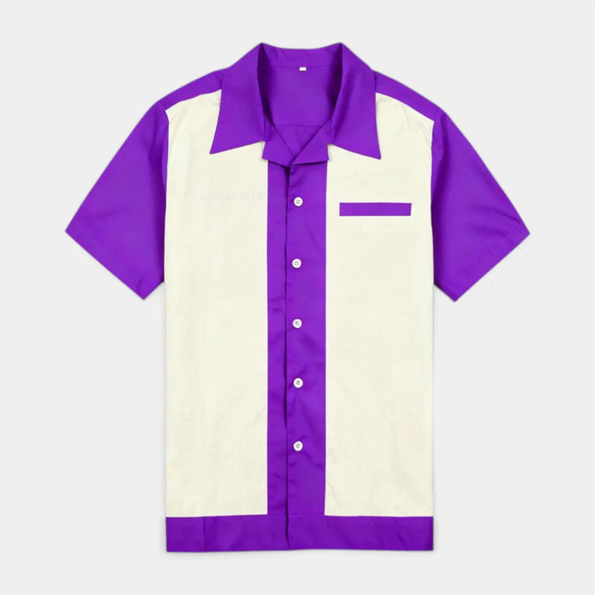 Camicia Uomo Manica Corta Collo Camp a Bottoni