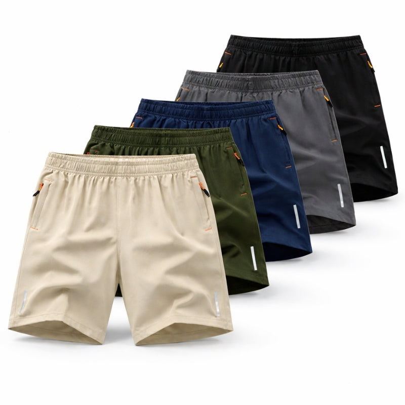 Pantaloncini Uomo Sportivi Traspiranti con Tasche con Zip - Set da 5