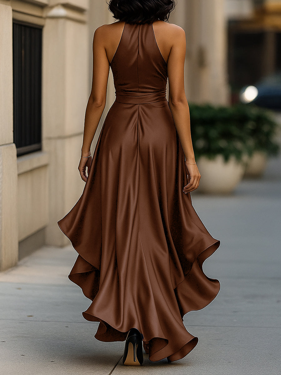 Abito Scollo a Halter per Donne – Adatto per Abbigliamento da Sera e Occasioni Festive