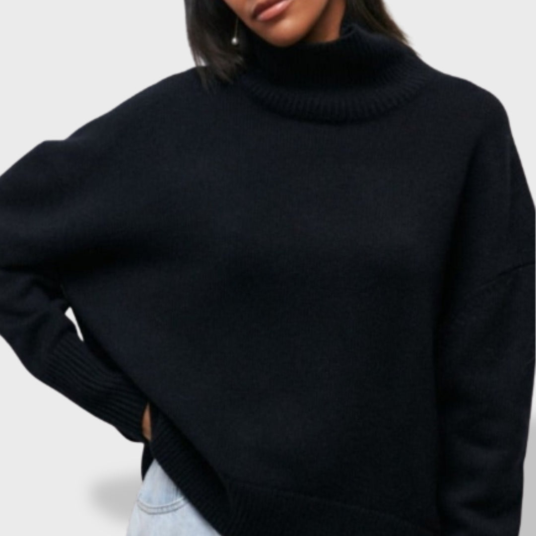 Maglione Donna Dolcevita Manica Lunga in Maglia Morbida