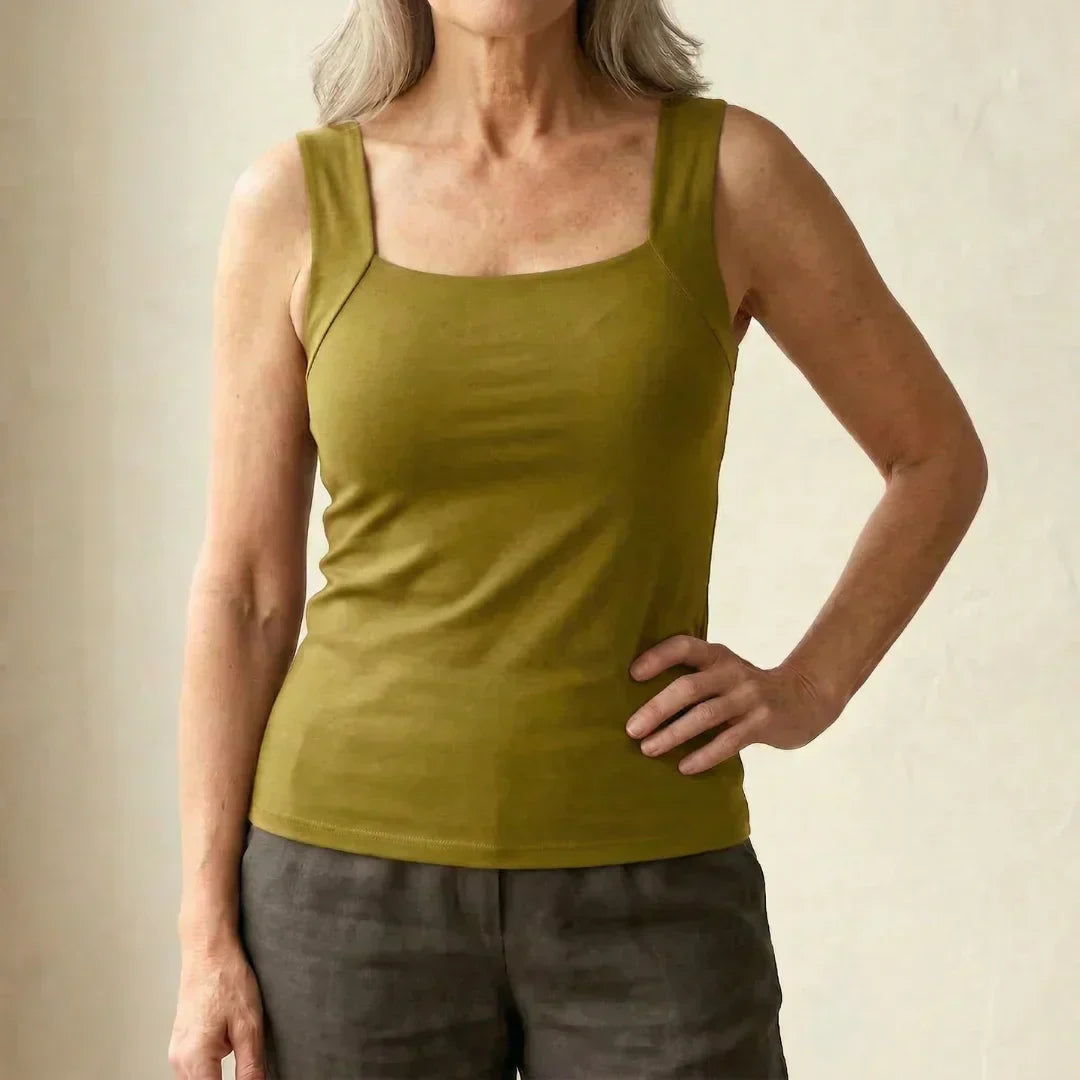 Canotta Donna con Reggiseno Integrato in Cotone Elasticizzato