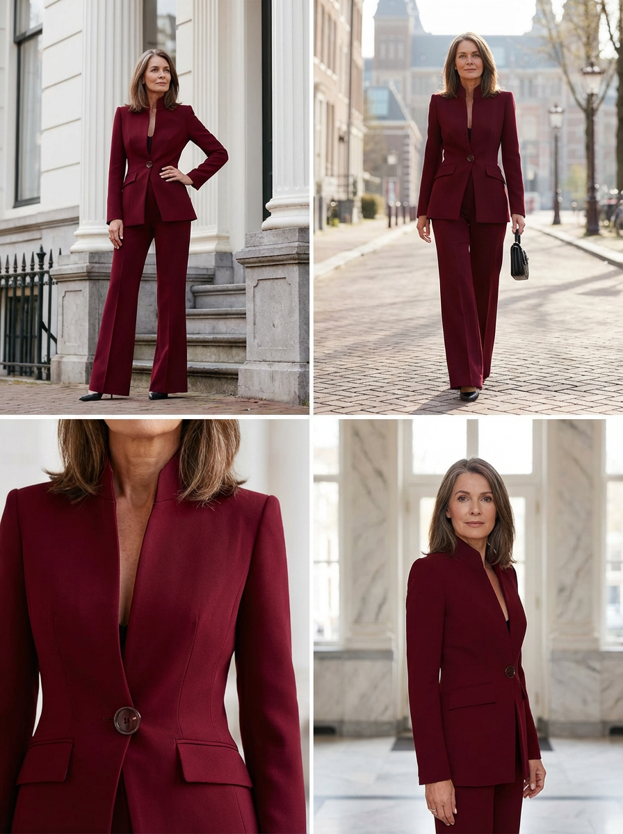 Completo Donna Scolpito – Adatto per Lavoro e Occasioni Formali, Con Bottoni e Zip