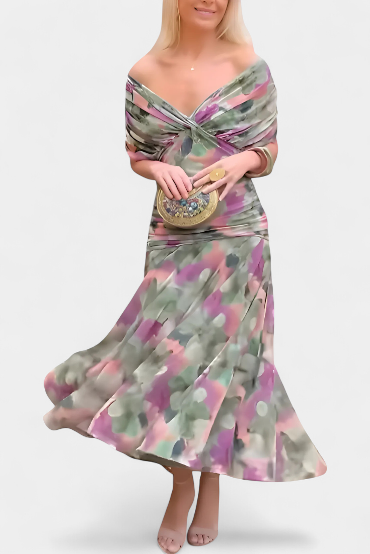 Abito A-line da Donna – Con scollatura a V, Adatto per Primavera e Estate
