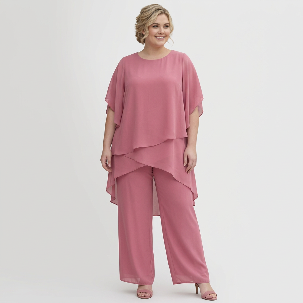 Completo Donna Elegante con Pantaloni Palazzo Drappeggiati