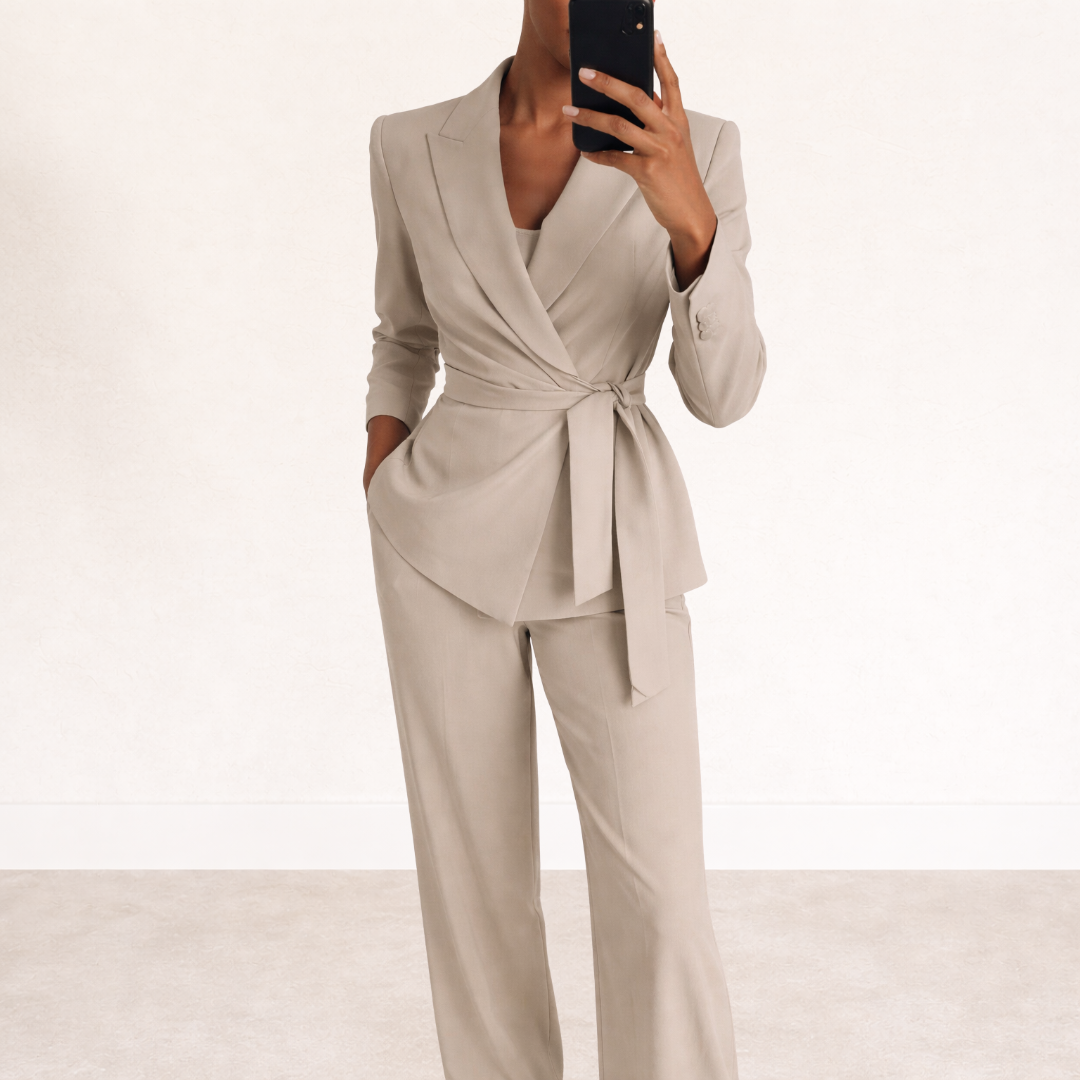 Completo Donna Due Pezzi Blazer e Pantaloni Palazzo