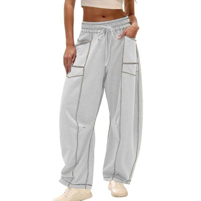 Pantaloni Tuta Vita Alta a Gamba Ampia