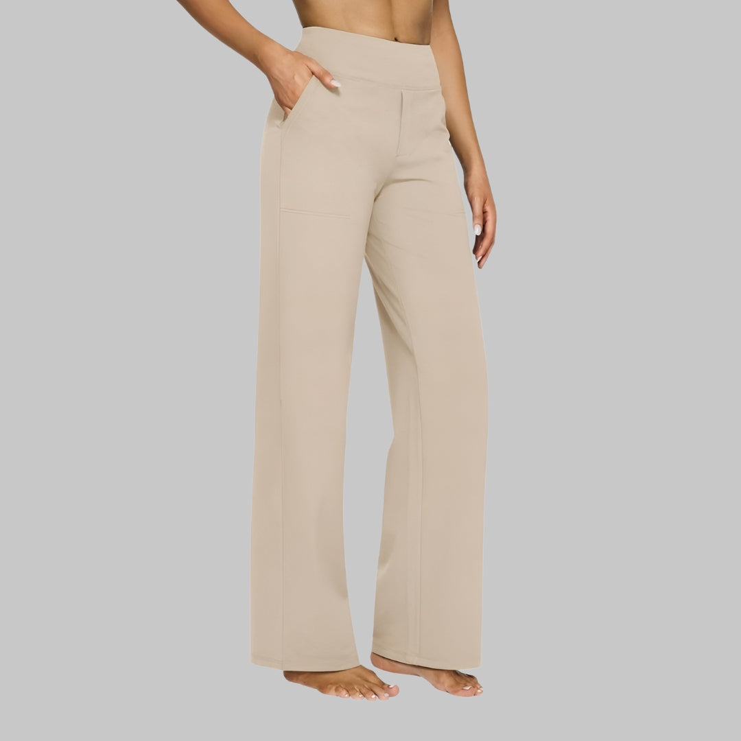Pantaloni Donna Elasticizzati Vita Alta Comfort Fit