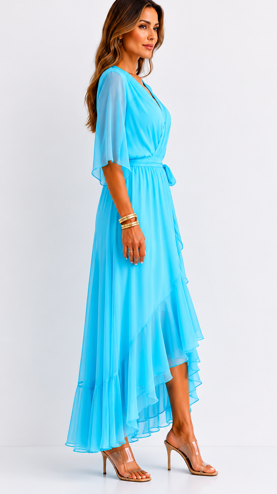 Abito Elegante da Donna a Portafoglio in Chiffon
