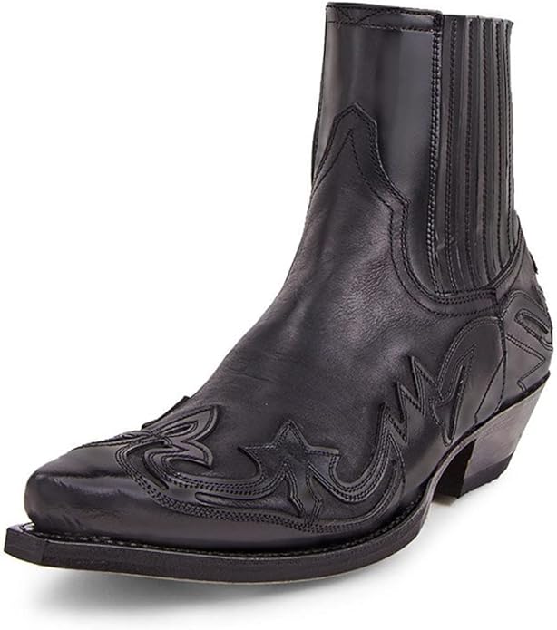 Stivali Texani Unisex in Vera Pelle con Ricamo - Stile Western