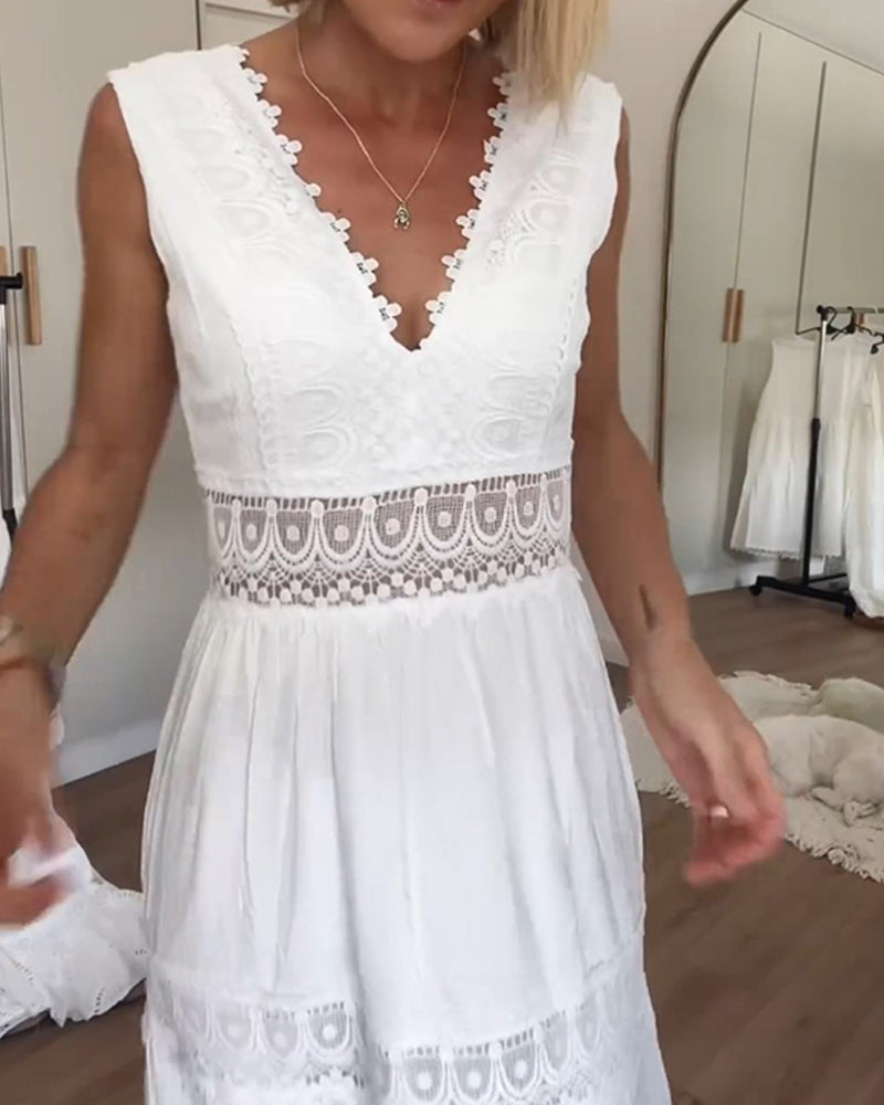 Abito A-line da Donna – Con Scollatura a V, Adatto per Occasioni Festive