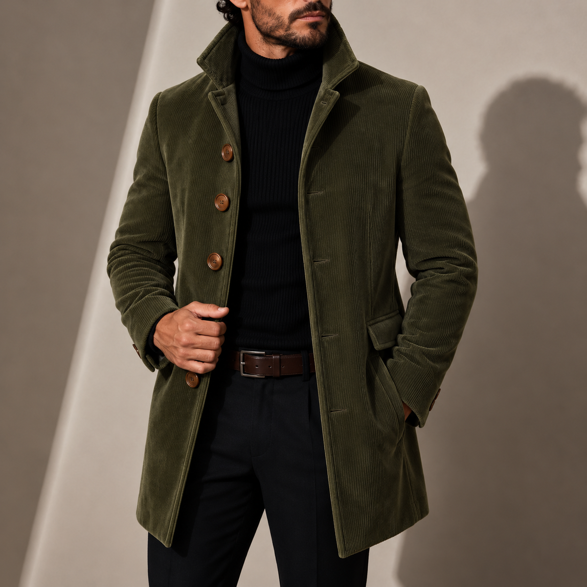 Cappotto Uomo Invernale Collo Coreano Sartoriale