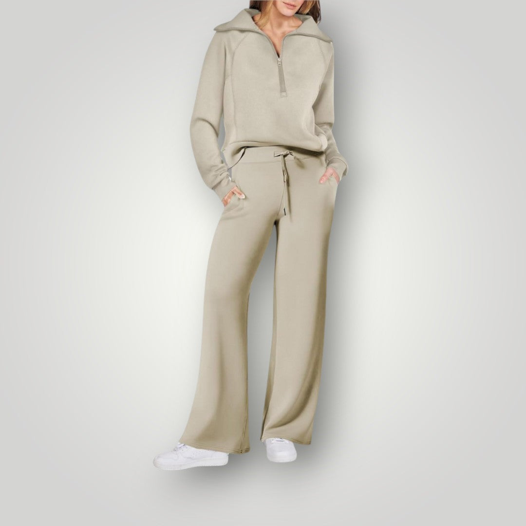 Set Loungewear per Donne – Morbido Rayon e Poliestere, Colore Neutro per Casa o Uscite Casual