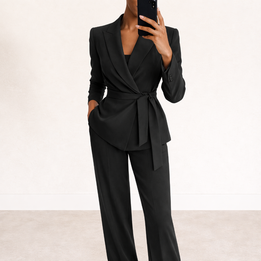 Completo Donna Due Pezzi Blazer e Pantaloni Palazzo