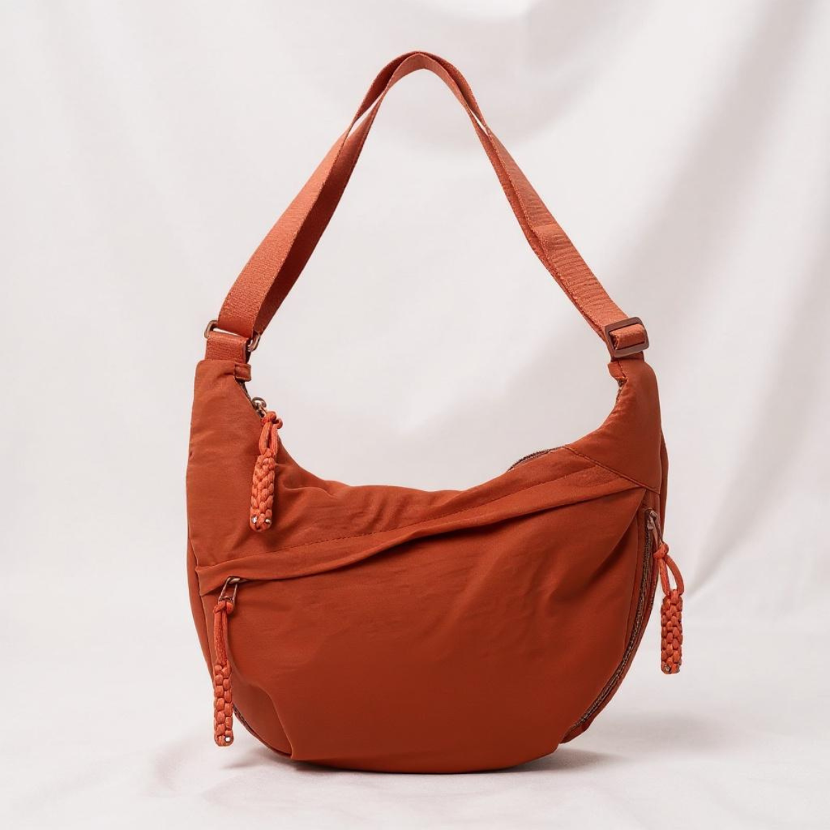 Borsa Tracolla Donna in Nylon con Tasche Multiple
