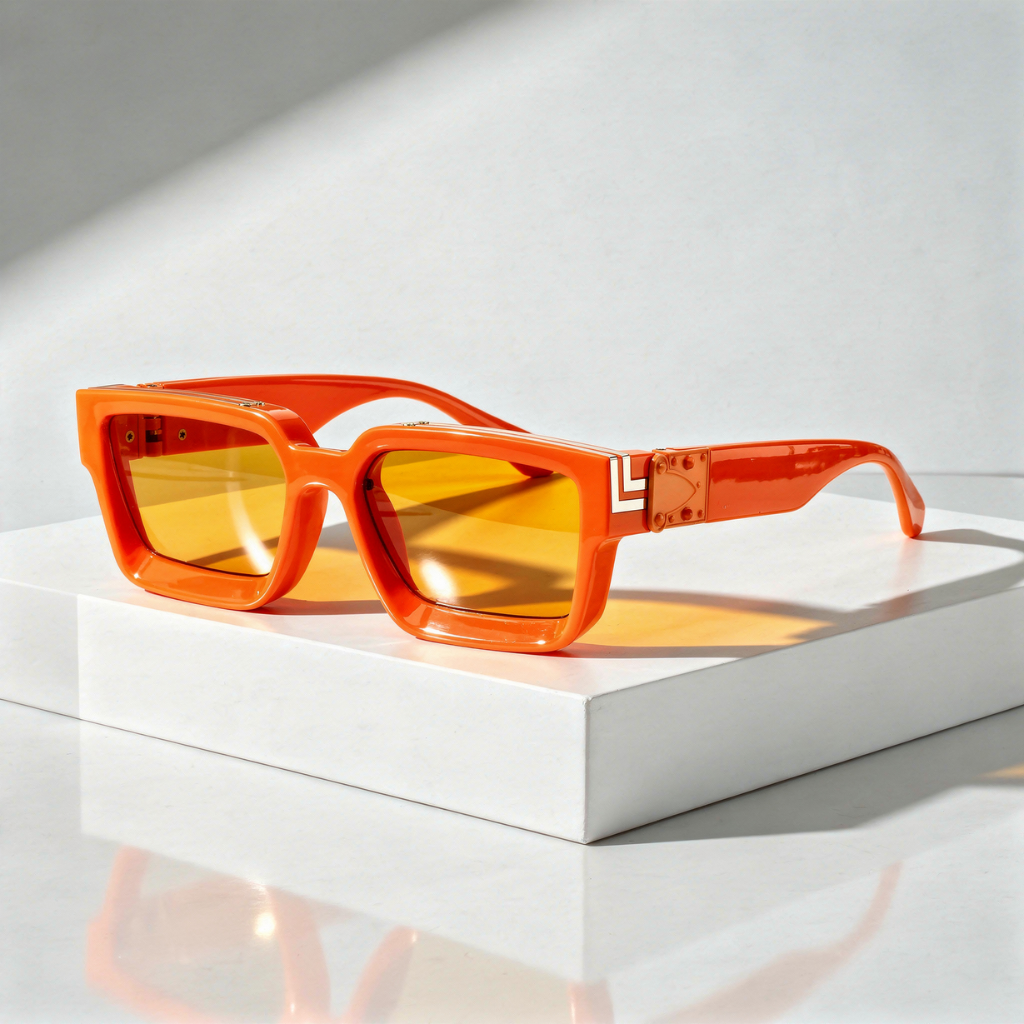 Occhiali da Sole Squadrati Unisex con Montatura Oro e Protezione UV400