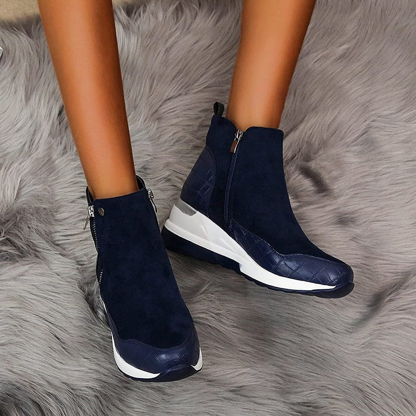 Stivaletti Impermeabili da Donna – Casual, Adatti per Primavera e Autunno, Con Cerniera e Vestibilità Confortevole