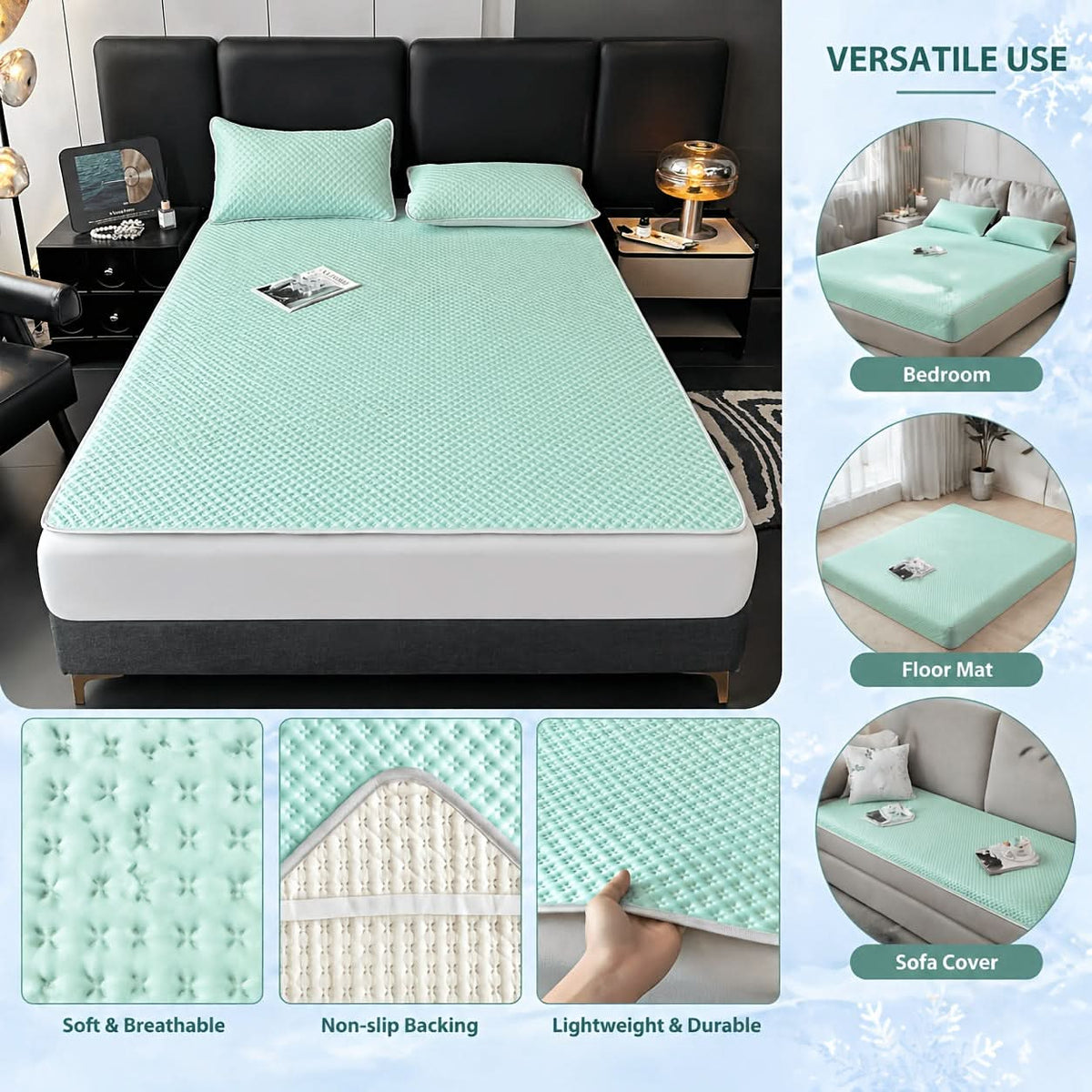 Tappetino Rinfrescante Pieghevole da Letto - Materassino Estivo Traspirante