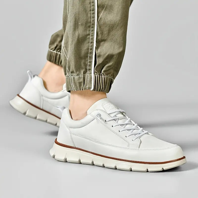 Sneaker Uomo in Pelle con Soletta Ortopedica Ammortizzata
