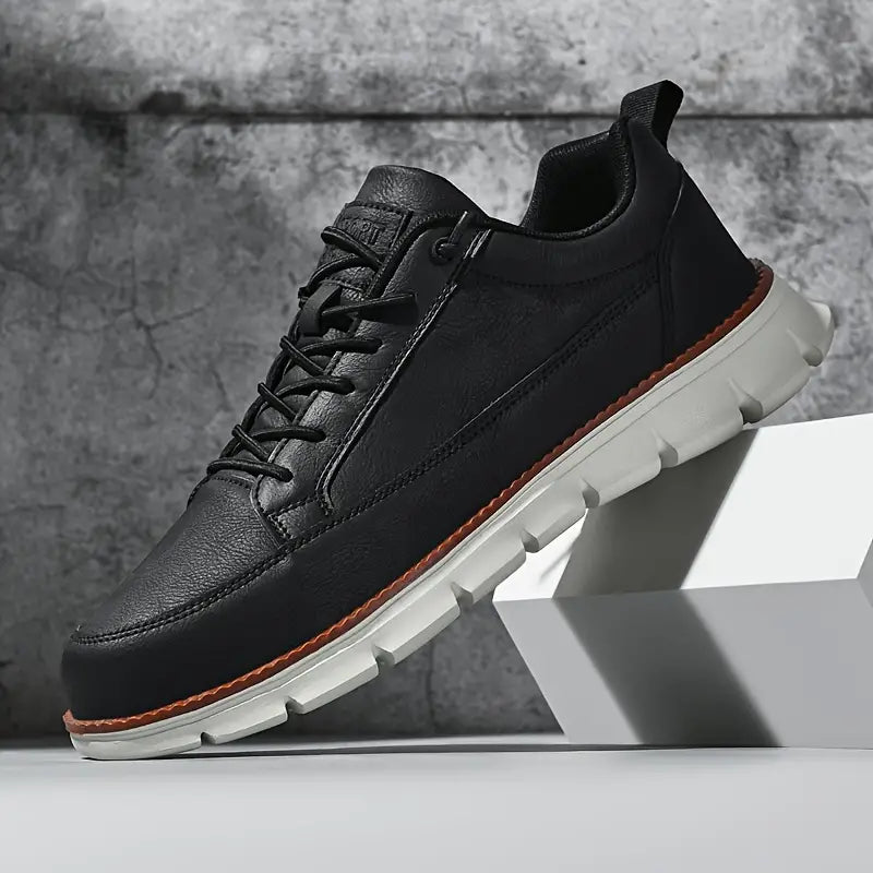 Sneaker Uomo in Pelle con Soletta Ortopedica Ammortizzata