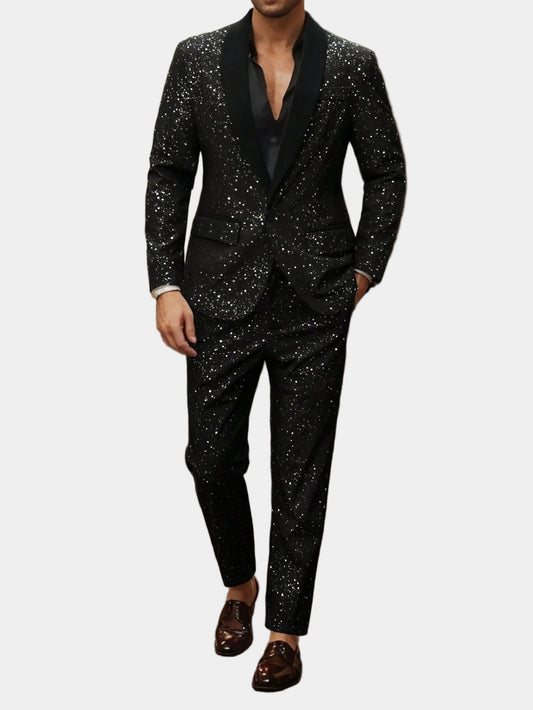Completo Uomo Glitter Giacca e Pantaloni – Set Elegante Festa