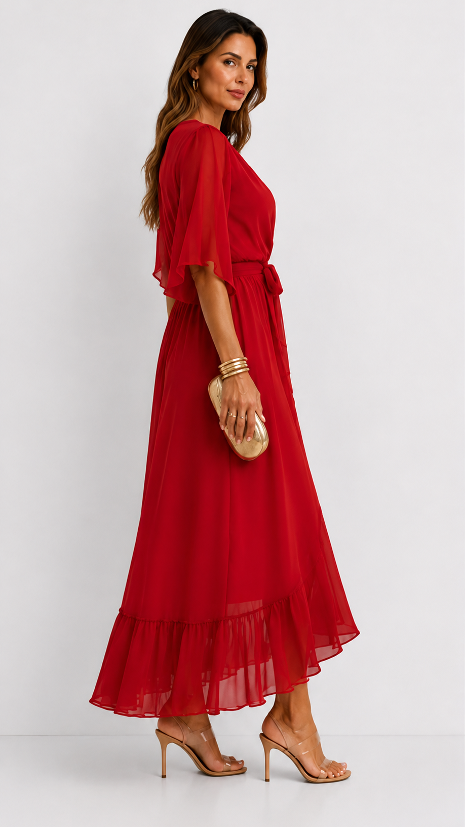 Abito Elegante da Donna a Portafoglio in Chiffon